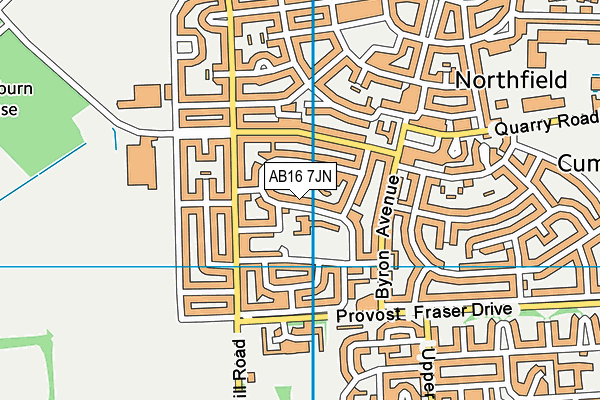 AB16 7JN map - OS VectorMap District (Ordnance Survey)