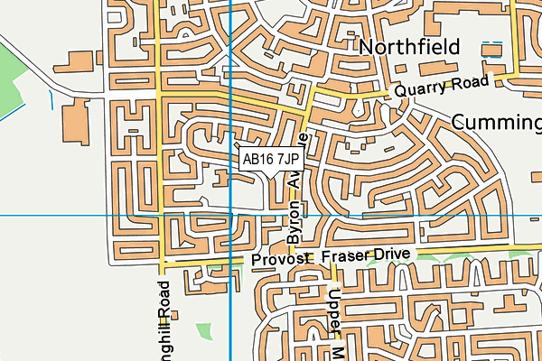 AB16 7JP map - OS VectorMap District (Ordnance Survey)