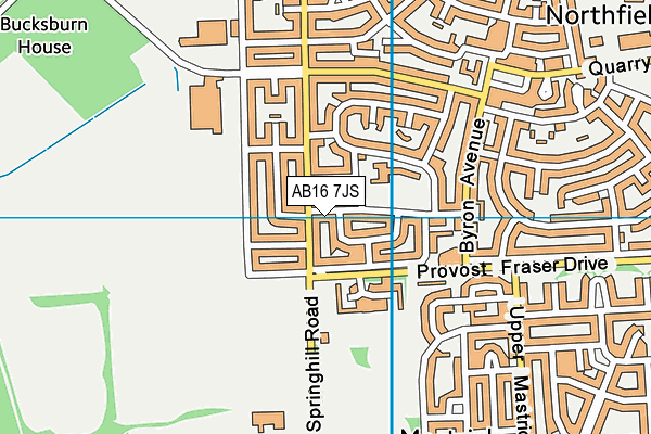 AB16 7JS map - OS VectorMap District (Ordnance Survey)