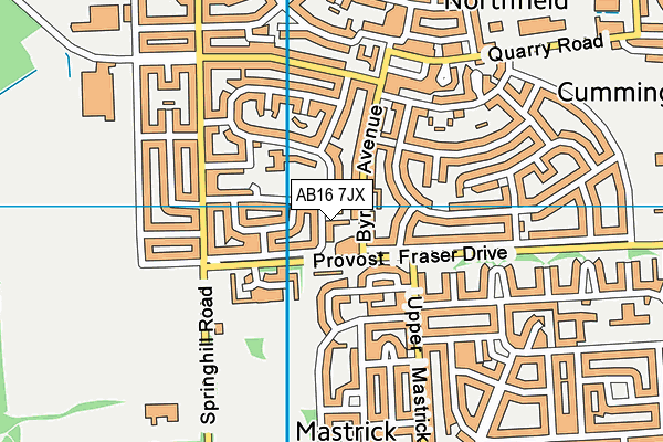 AB16 7JX map - OS VectorMap District (Ordnance Survey)