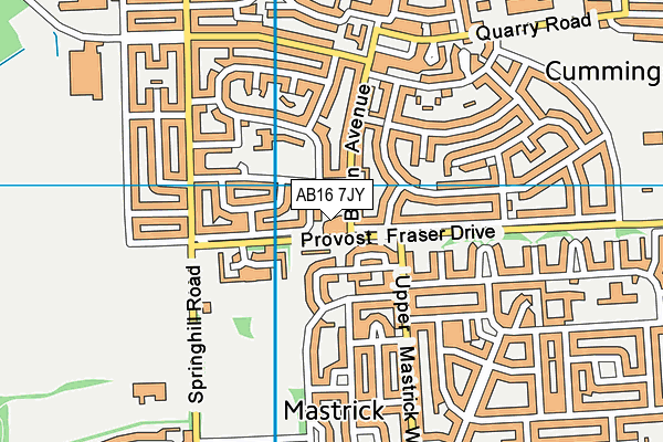AB16 7JY map - OS VectorMap District (Ordnance Survey)