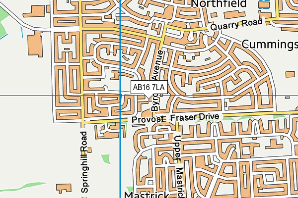 AB16 7LA map - OS VectorMap District (Ordnance Survey)