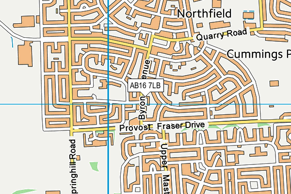 AB16 7LB map - OS VectorMap District (Ordnance Survey)