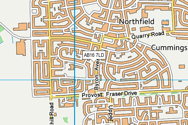 AB16 7LD map - OS VectorMap District (Ordnance Survey)