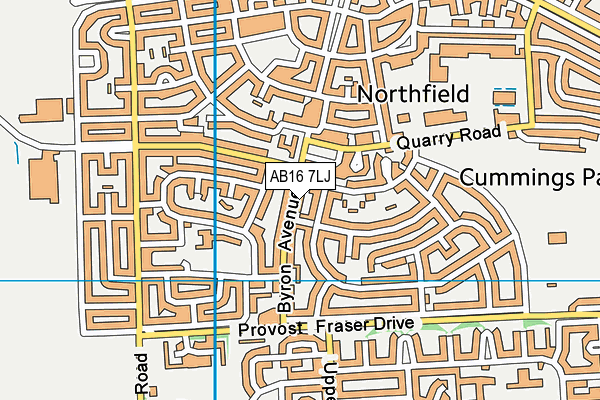 AB16 7LJ map - OS VectorMap District (Ordnance Survey)