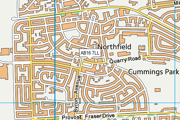 AB16 7LL map - OS VectorMap District (Ordnance Survey)