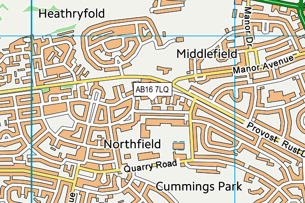 AB16 7LQ map - OS VectorMap District (Ordnance Survey)