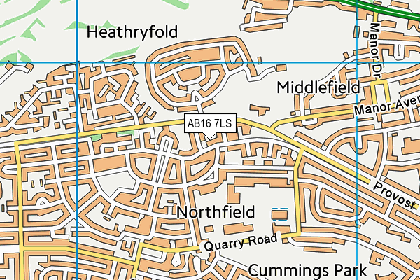 AB16 7LS map - OS VectorMap District (Ordnance Survey)