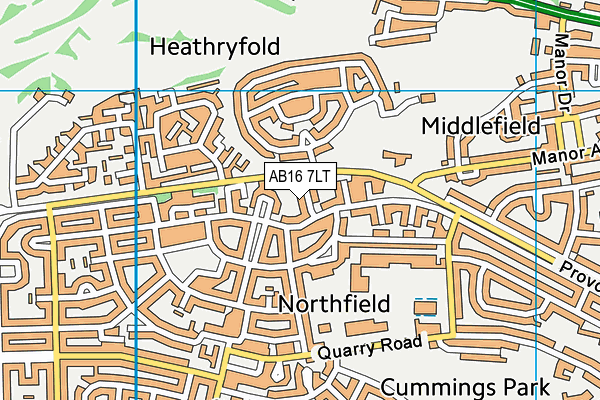 AB16 7LT map - OS VectorMap District (Ordnance Survey)