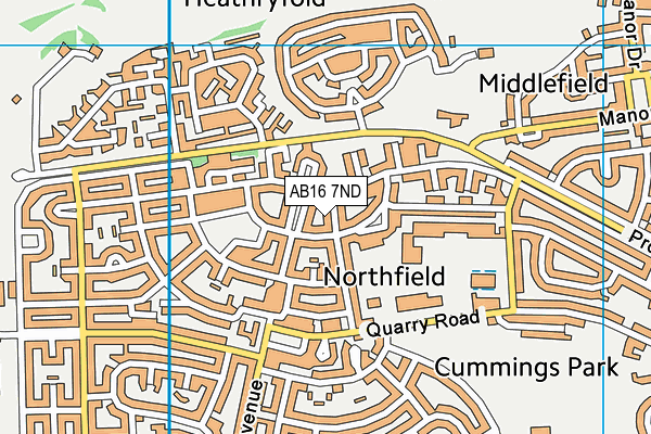 AB16 7ND map - OS VectorMap District (Ordnance Survey)