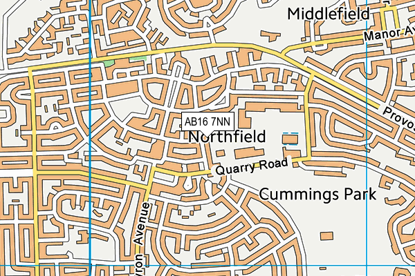 AB16 7NN map - OS VectorMap District (Ordnance Survey)