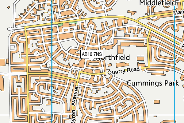 AB16 7NS map - OS VectorMap District (Ordnance Survey)