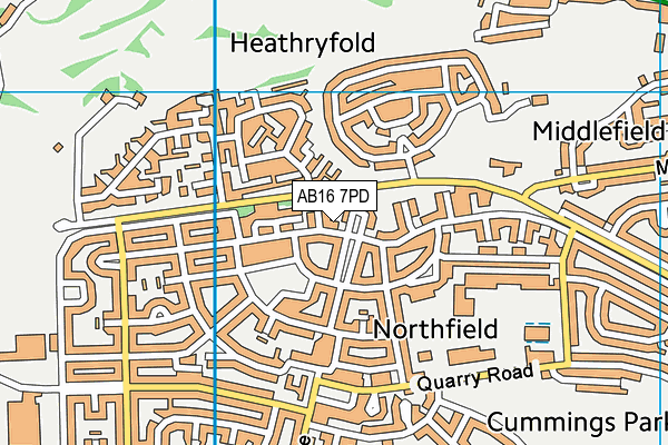 AB16 7PD map - OS VectorMap District (Ordnance Survey)