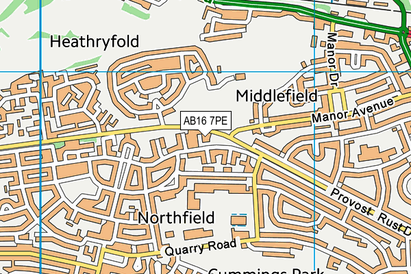 AB16 7PE map - OS VectorMap District (Ordnance Survey)