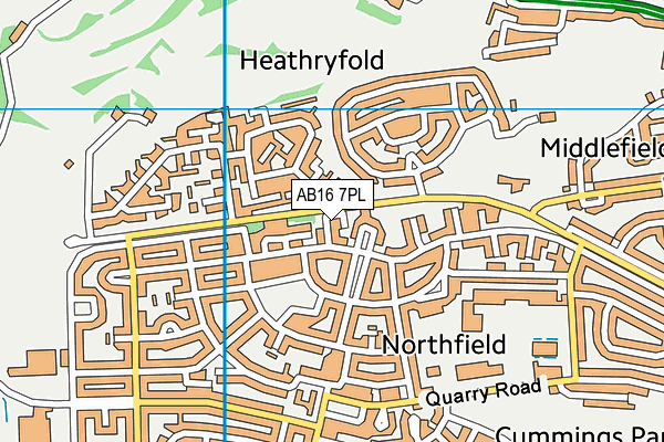 AB16 7PL map - OS VectorMap District (Ordnance Survey)