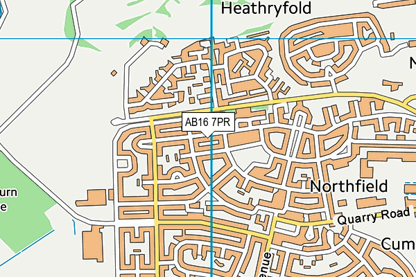 AB16 7PR map - OS VectorMap District (Ordnance Survey)