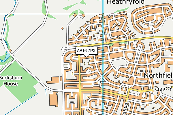 AB16 7PX map - OS VectorMap District (Ordnance Survey)