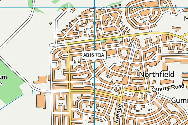 AB16 7QA map - OS VectorMap District (Ordnance Survey)