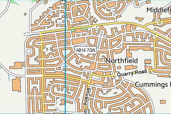 AB16 7QN map - OS VectorMap District (Ordnance Survey)