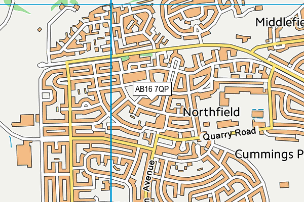 AB16 7QP map - OS VectorMap District (Ordnance Survey)