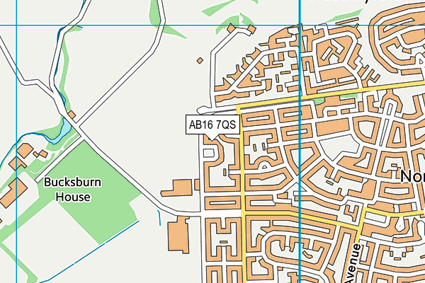 AB16 7QS map - OS VectorMap District (Ordnance Survey)