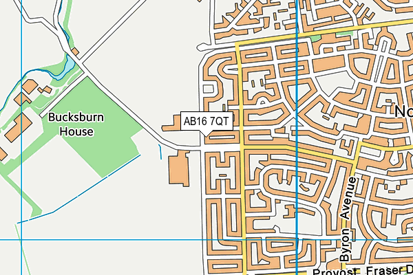 AB16 7QT map - OS VectorMap District (Ordnance Survey)