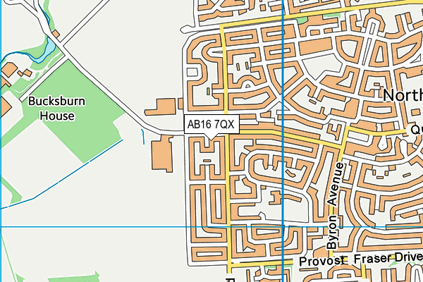 AB16 7QX map - OS VectorMap District (Ordnance Survey)