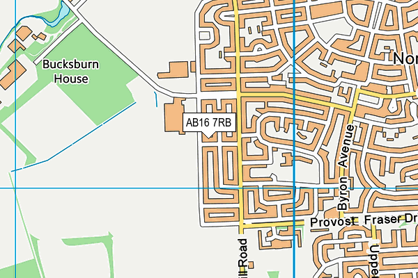 AB16 7RB map - OS VectorMap District (Ordnance Survey)