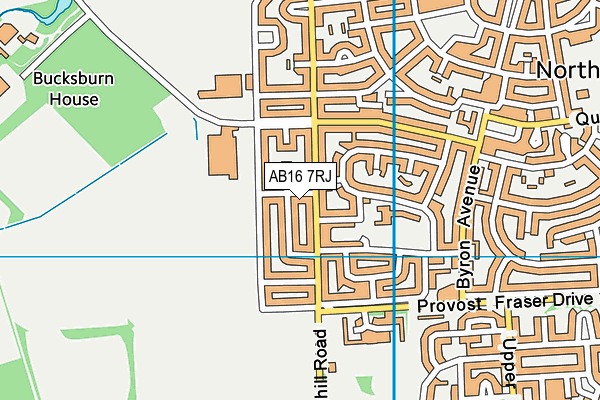 AB16 7RJ map - OS VectorMap District (Ordnance Survey)
