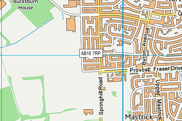 AB16 7RP map - OS VectorMap District (Ordnance Survey)