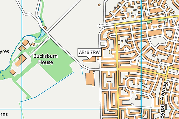 AB16 7RW map - OS VectorMap District (Ordnance Survey)