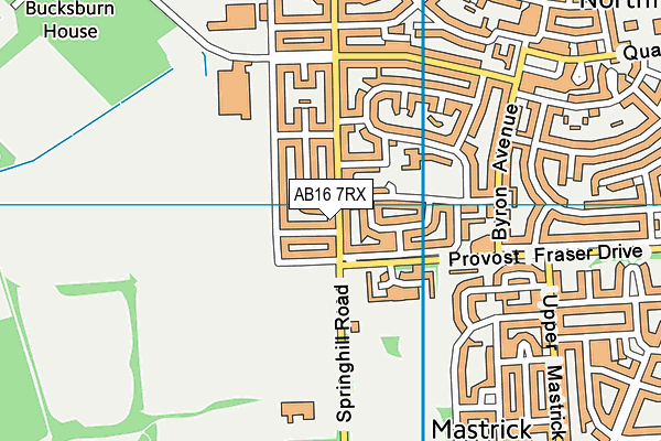 AB16 7RX map - OS VectorMap District (Ordnance Survey)