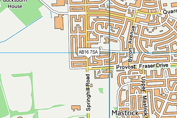 AB16 7SA map - OS VectorMap District (Ordnance Survey)