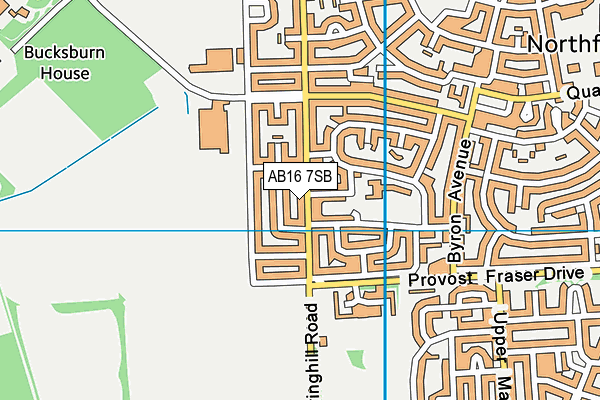 AB16 7SB map - OS VectorMap District (Ordnance Survey)