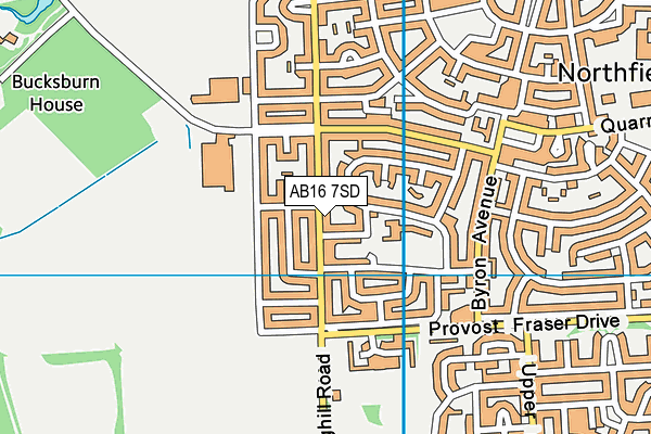 AB16 7SD map - OS VectorMap District (Ordnance Survey)
