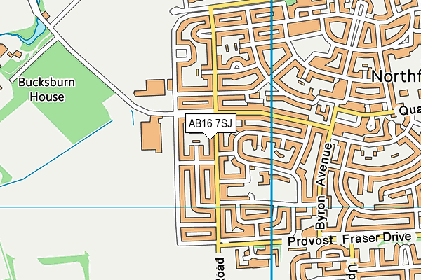 AB16 7SJ map - OS VectorMap District (Ordnance Survey)