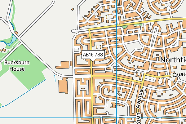AB16 7SS map - OS VectorMap District (Ordnance Survey)