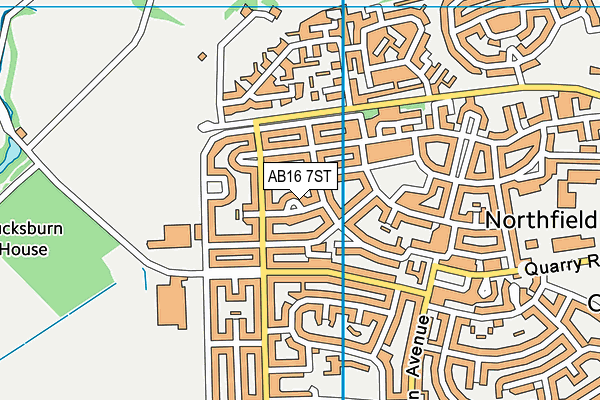 AB16 7ST map - OS VectorMap District (Ordnance Survey)