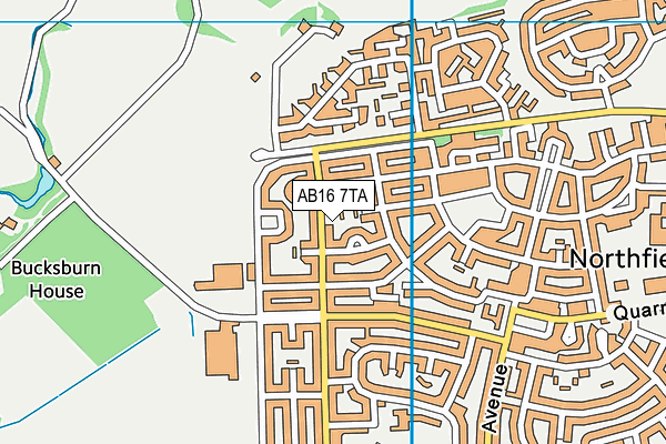AB16 7TA map - OS VectorMap District (Ordnance Survey)