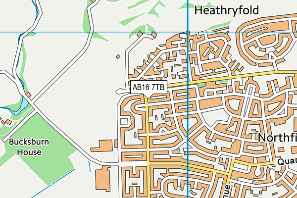 AB16 7TB map - OS VectorMap District (Ordnance Survey)