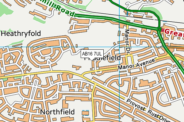 AB16 7UL map - OS VectorMap District (Ordnance Survey)