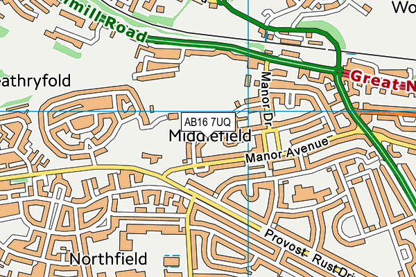 AB16 7UQ map - OS VectorMap District (Ordnance Survey)