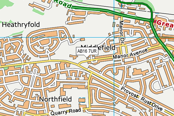 AB16 7UR map - OS VectorMap District (Ordnance Survey)