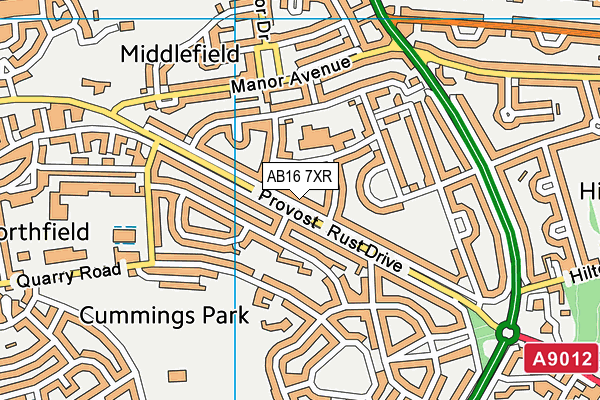 AB16 7XR map - OS VectorMap District (Ordnance Survey)