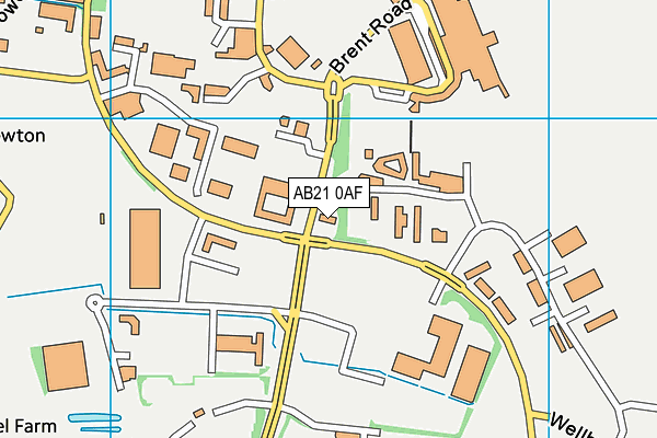 AB21 0AF map - OS VectorMap District (Ordnance Survey)