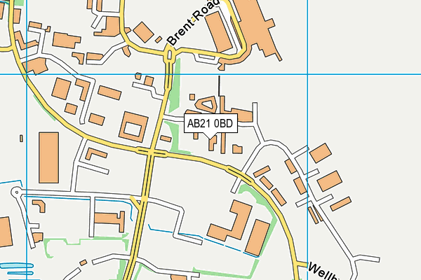 AB21 0BD map - OS VectorMap District (Ordnance Survey)