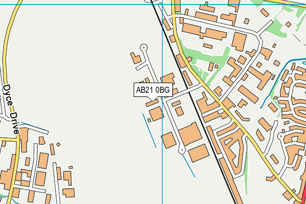AB21 0BG map - OS VectorMap District (Ordnance Survey)