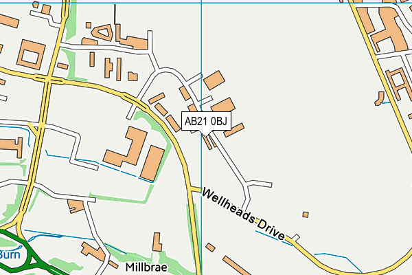 AB21 0BJ map - OS VectorMap District (Ordnance Survey)