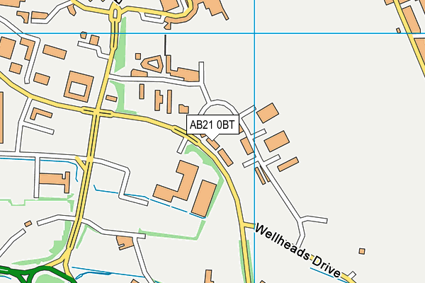 AB21 0BT map - OS VectorMap District (Ordnance Survey)