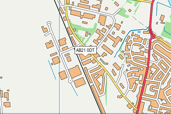 AB21 0DT map - OS VectorMap District (Ordnance Survey)